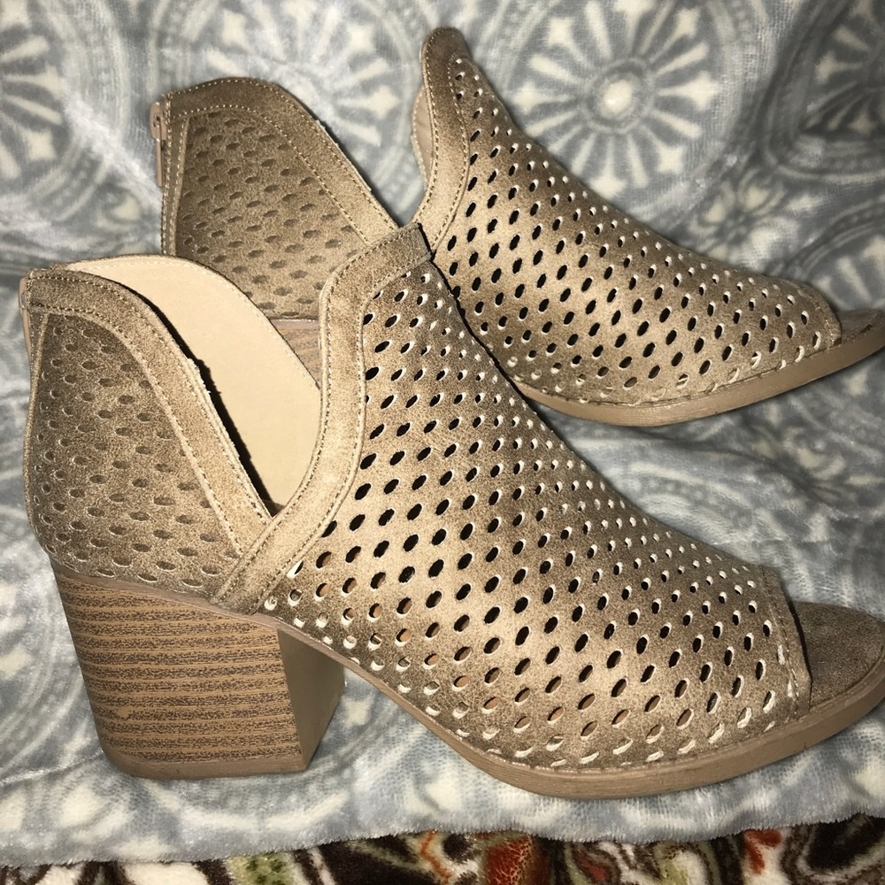 Open toe ankle boots